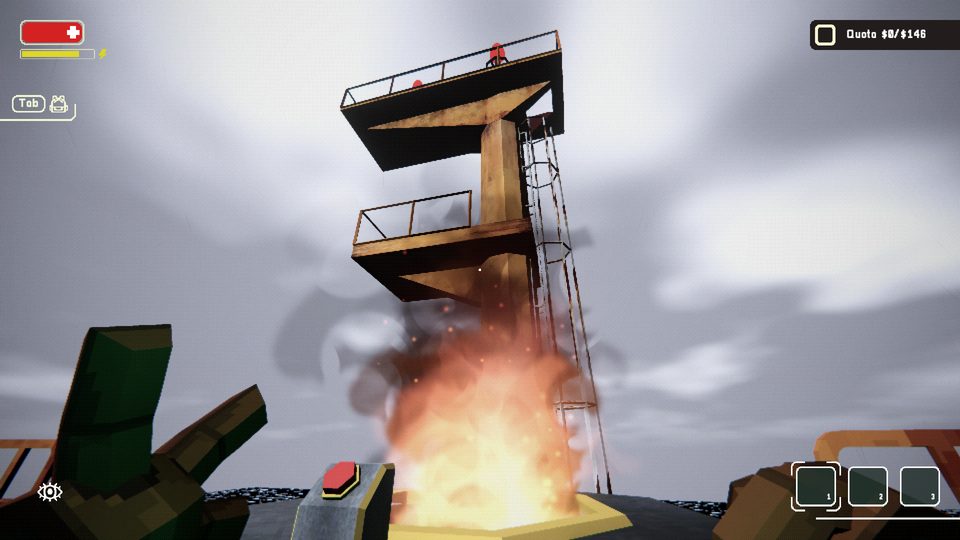 The ship burning under the storm